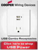 Now, thanks to Cooper Wiring Devices, get handy USB power from a wall outlet receptacle!