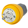 HBL28W75 - Plug, W/Tight, 3P 30A, 250V, L15-30P, Yl - Hubbell Wiring Devices