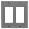 NP262GY - Wallplate, 2-G, 2) Rect, Gy - Hubbell Wiring Devices