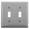 NP2GY - Wallplate, 2-G, 2) Tog, Gy - Hubbell Wiring Devices