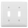 NP2W - Wallplate, 2-G, 2) Tog, WH - Hubbell Wiring Devices