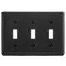 NP3BK - Wallplate, 3-G, 3) Togg, BK - Hubbell Wiring Devices
