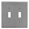 P2GY - Wallplate, 2-G, 2) Tog, Gy - Hubbell Wiring Devices