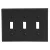 P3BK - Wallplate, 3-G, 3) Tog, BK - Hubbell Wiring Devices