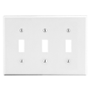 P3W - Wallplate, 3-G, 3) Tog, WH - Hubbell Wiring Devices