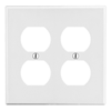 P82W - Wallplate, 2-G, 2) Dup, WH - Hubbell Wiring Devices