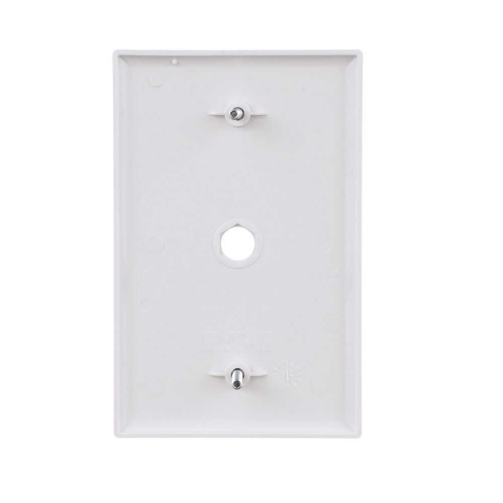 PJ11W - Wallplate 1GTEL/Coax.406"Hole Poly Mid BX WH - Eaton