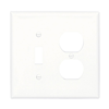 PJ18W - Wallplate 2G Toggle/Duplex Poly Mid WH - Eaton Wiring Devices