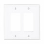 PJ262W - Wallplate 2G Decorator Poly Mid WH - Eaton Wiring Devices