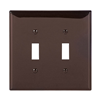 PJ2B - Wallplate 2G Toggle Poly Mid BR - Eaton Wiring Devices