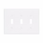 PJ3W - Wallplate 3G Toggle Poly Mid WH - Eaton