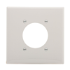 PJ703W - Wallplate 2G SGL Rec W/2.15"Hole Poly Mid WH - Eaton