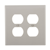 PJ82GY - Wallplate 2G Duplex Poly Mid Gy - Eaton