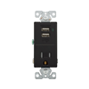 TR7740BKB0X - Combo 2 Port Usb Receptacle 15A 125V BK - Eaton