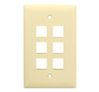 WP3406LA - 1G Wall Plate 6-Port La (M10) - Legrand-On-Q